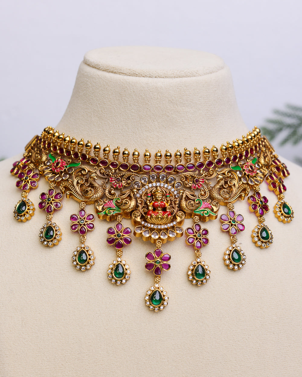 Lakshmi Pushpa Meenakari choker  - (Premium Masterpiece Edition) – By Suwarnikaa Jewels