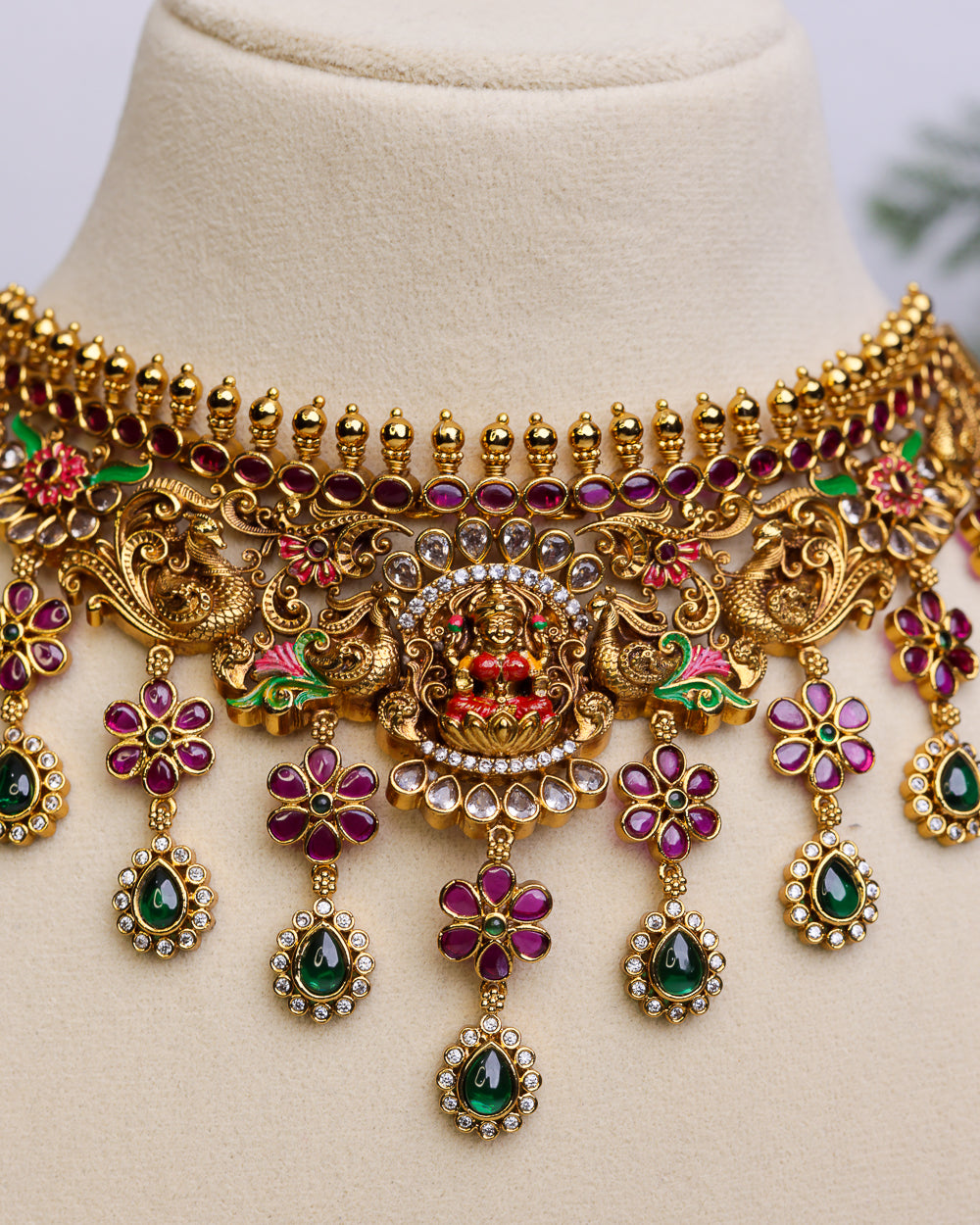 Lakshmi Pushpa Meenakari choker  - (Premium Masterpiece Edition) – By Suwarnikaa Jewels