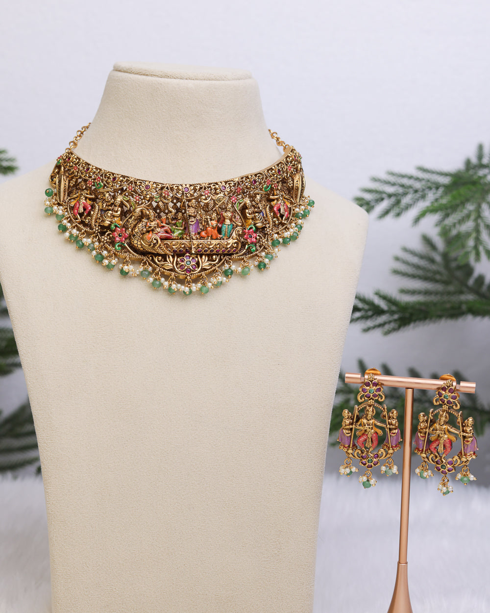 Sri Padmanabha Meenakari Choker - – By Suwarnikaa Jewels