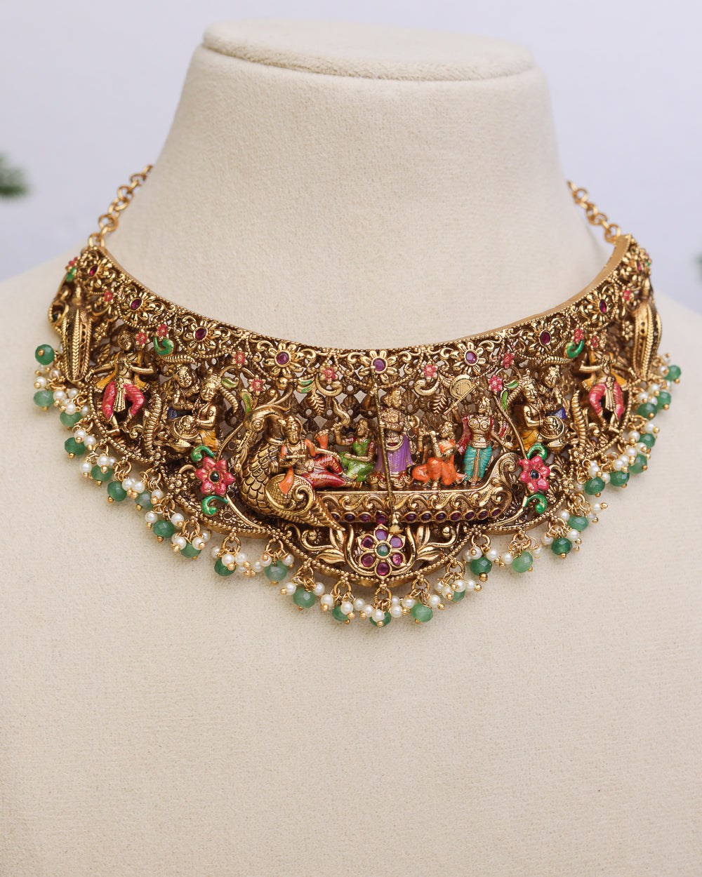 Sri Padmanabha Meenakari Choker - – By Suwarnikaa Jewels
