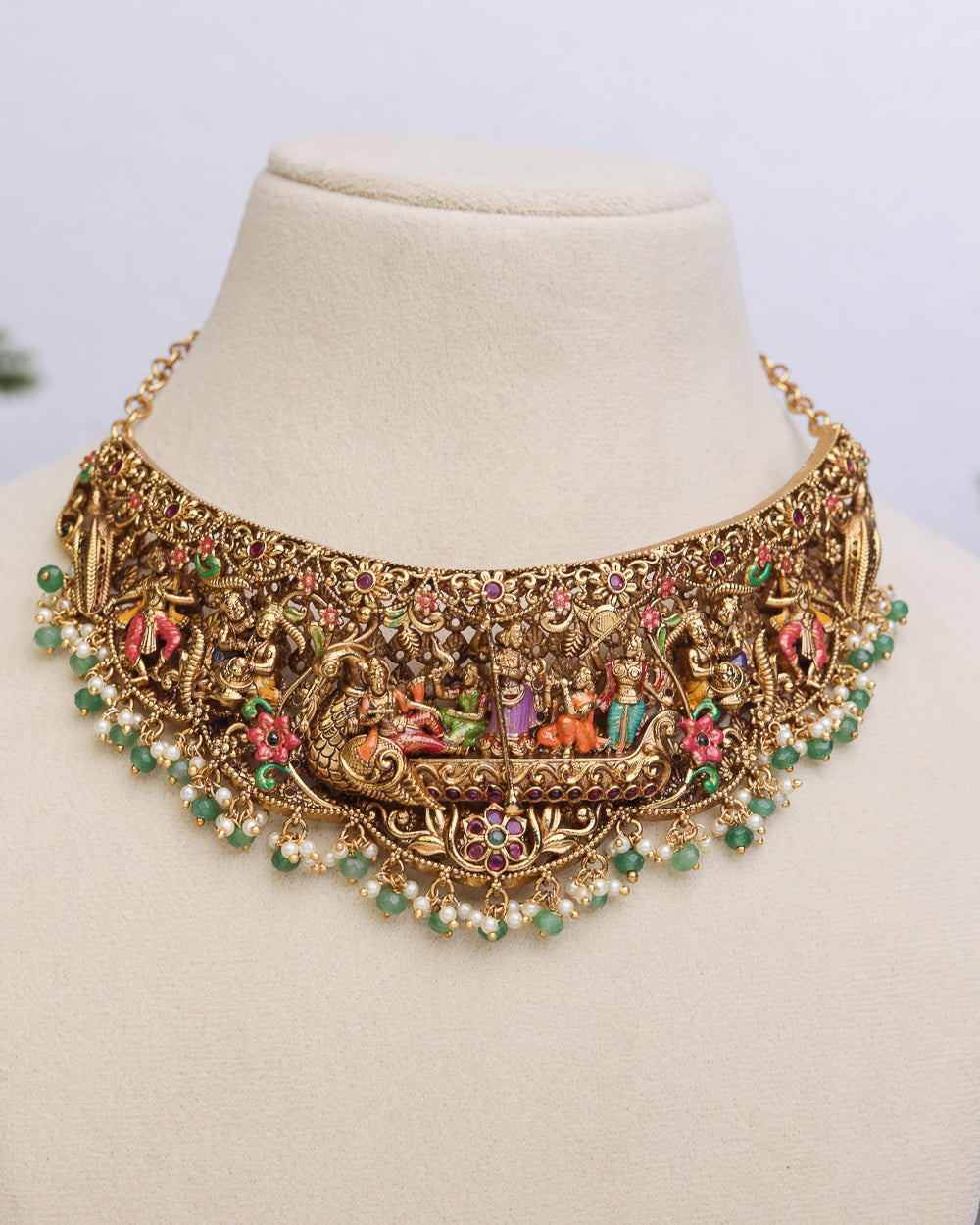 Sri Padmanabha Meenakari Choker - – By Suwarnikaa Jewels