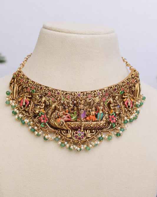Sri Padmanabha Meenakari Choker - – By Suwarnikaa Jewels