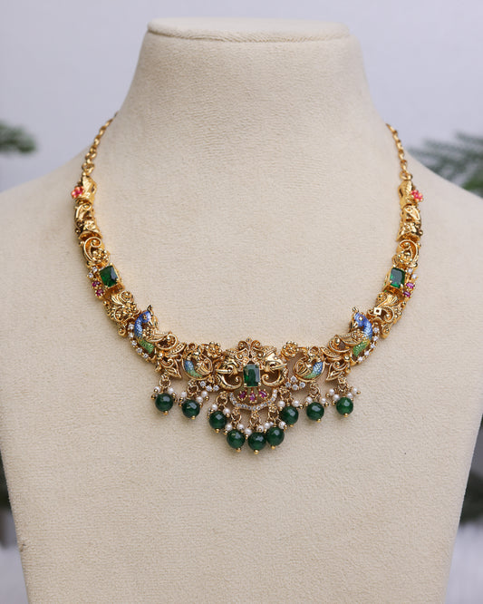 Mayura Emerald Necklace   – By Suwarnikaa Jewels