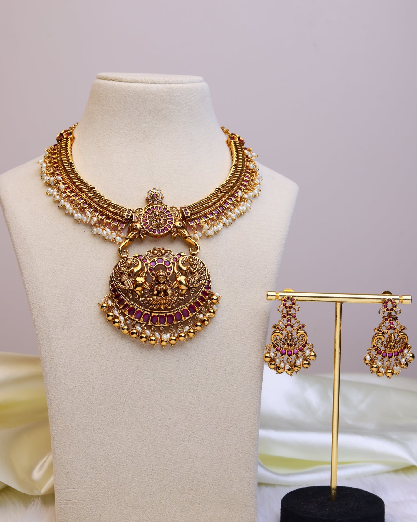 Suwarnikaa Maharani Padma Gaja short Haram- (Premium Masterpiece Edition) – By Suwarnikaa Jewels