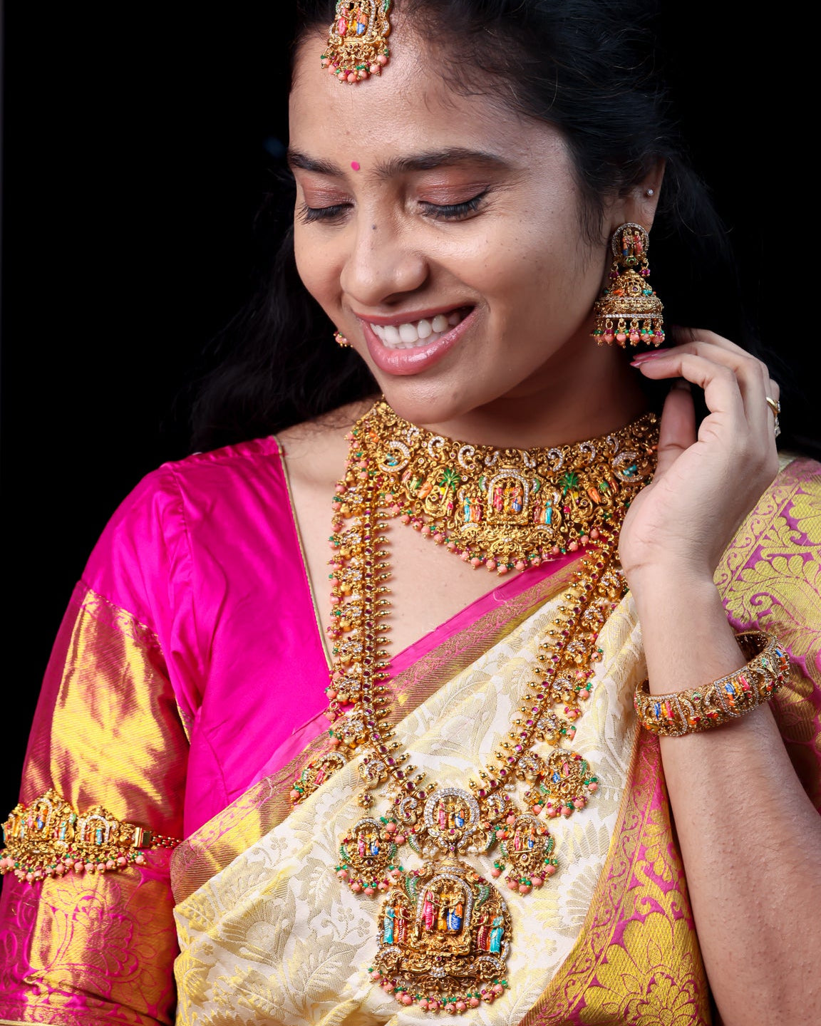 Sreedevi Kalyanam Meenakari Full Bridal Set- (Premium Masterpiece Edition) – By Suwarnikaa Jewels