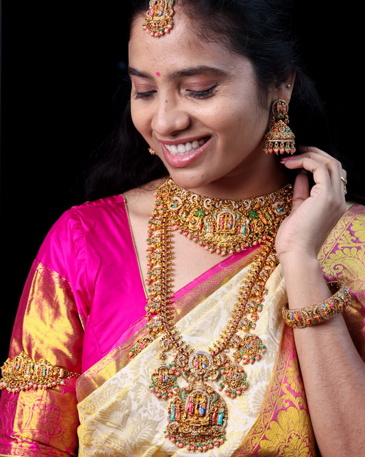 Sreedevi Kalyanam Meenakari Full Bridal Set- (Premium Masterpiece Edition) – By Suwarnikaa Jewels