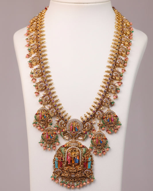 Sreedevi Kalyanam Meenakari Bridal Long Haaram Set- (Premium Masterpiece Edition) – By Suwarnikaa Jewels
