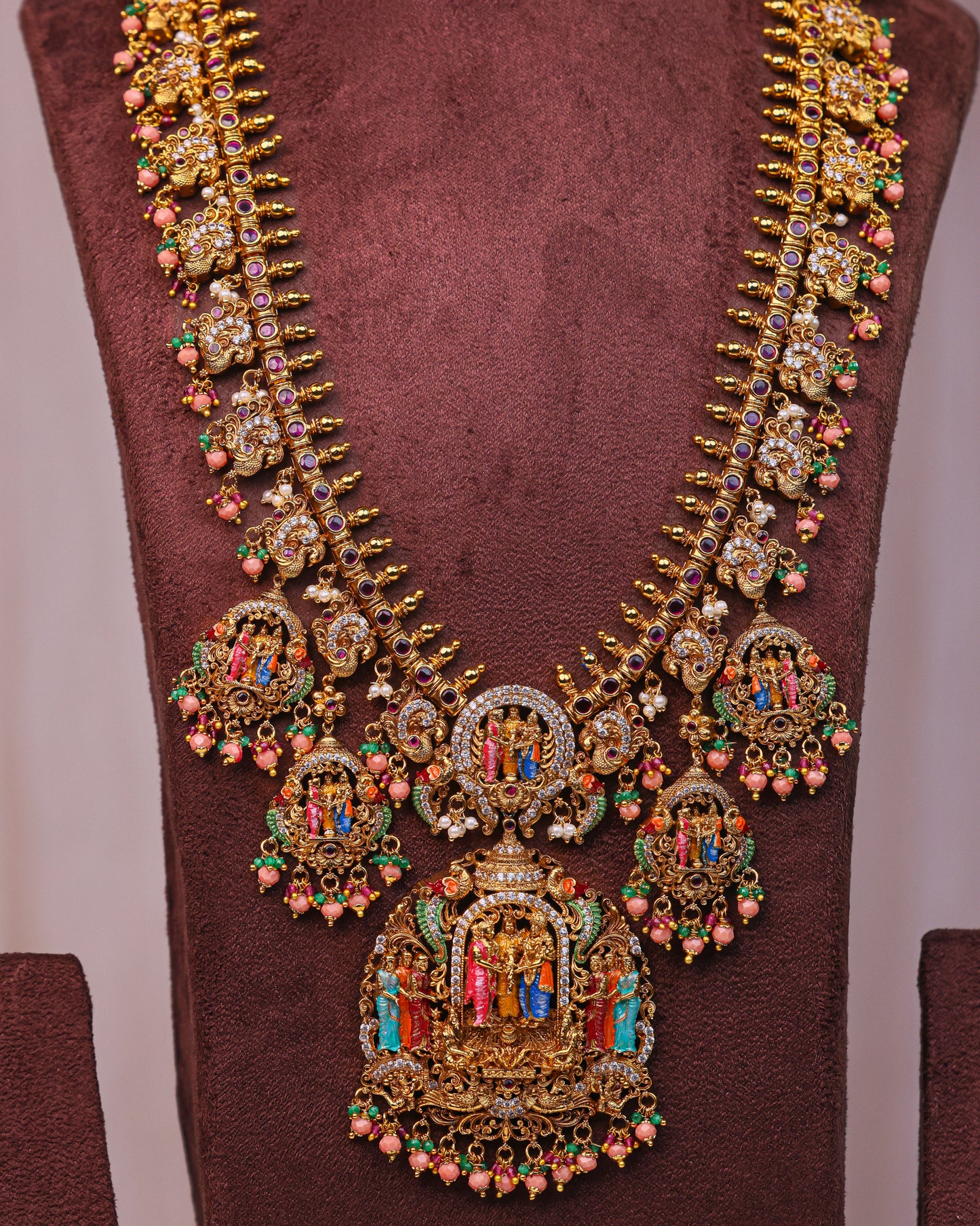 Sreedevi Kalyanam Meenakari Bridal Long Haaram Set- (Premium Masterpiece Edition) – By Suwarnikaa Jewels