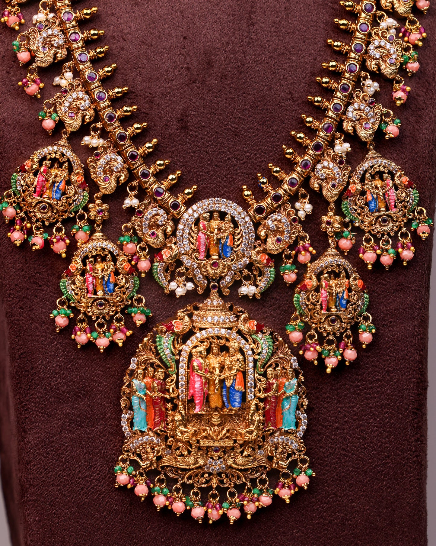 Sreedevi Kalyanam Meenakari Bridal Long Haaram Set- (Premium Masterpiece Edition) – By Suwarnikaa Jewels
