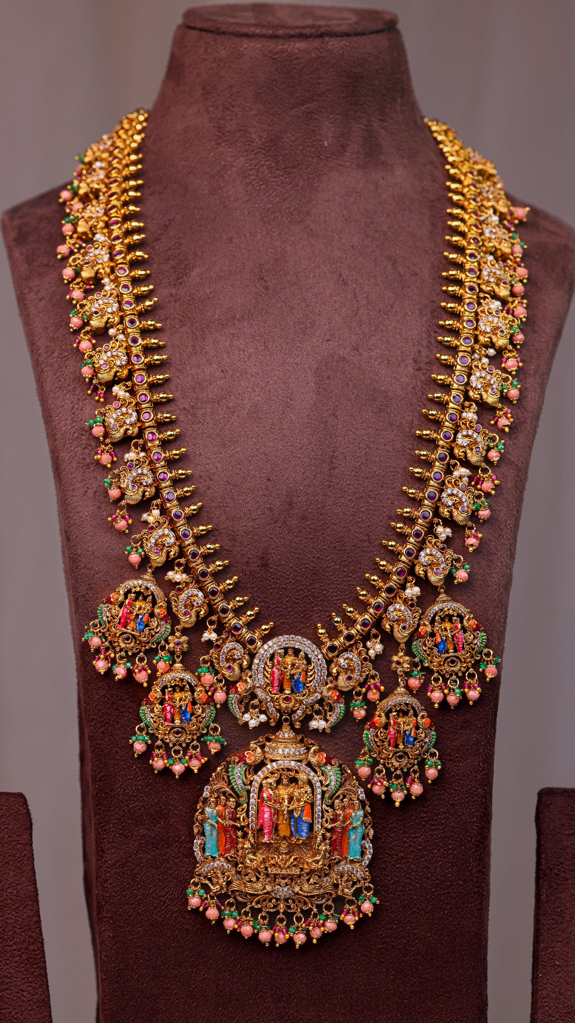 Sreedevi Kalyanam Meenakari Bridal Long Haaram Set- (Premium Masterpiece Edition) – By Suwarnikaa Jewels