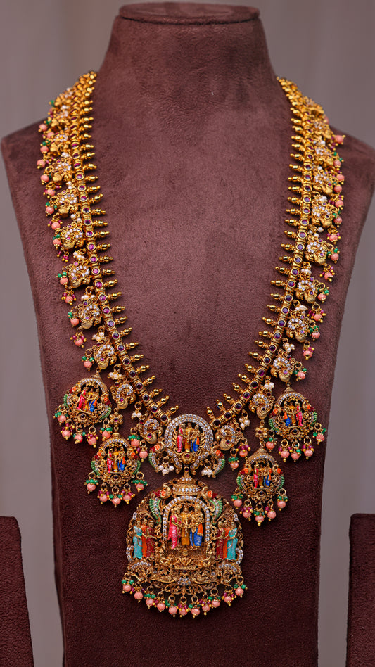 Sreedevi Kalyanam Meenakari Bridal Long Haaram Set- (Premium Masterpiece Edition) – By Suwarnikaa Jewels