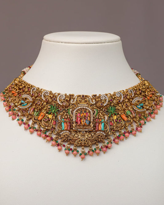 Sreedevi Kalyanam Meenakari choker Set- (Premium Masterpiece Edition) – By Suwarnikaa Jewels