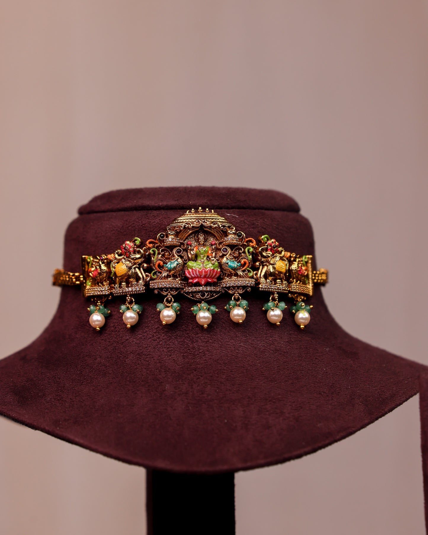 Sri Padma Shobhana Mahalakshmi Choker- (Premium Masterpiece Edition) – By Suwarnikaa Jewels