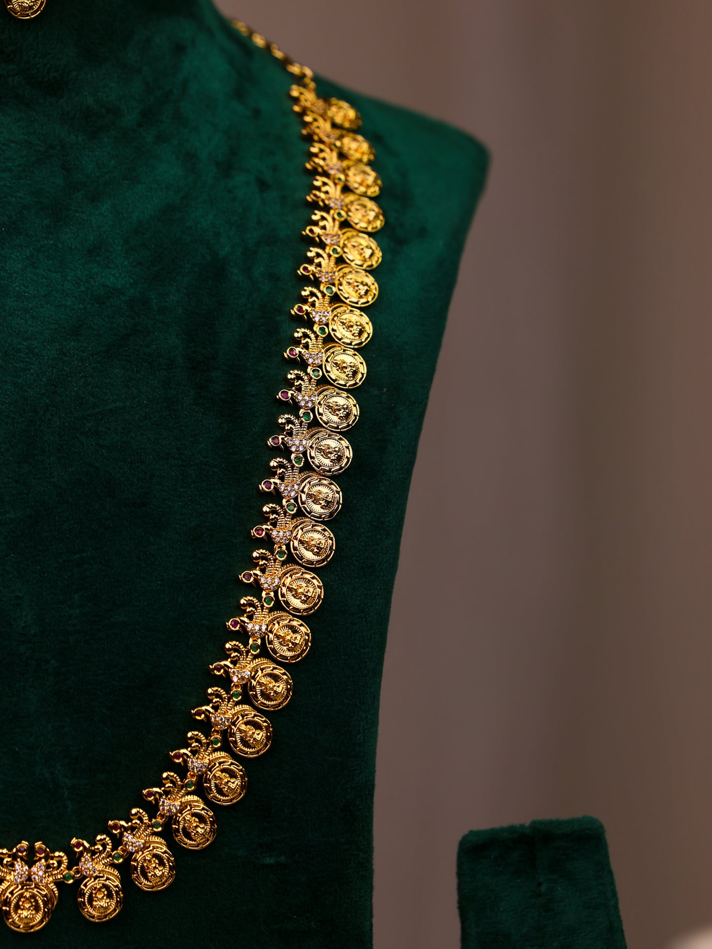 Srivalli Classic Kasu Mala  – Premium Gold Finish Kasu Maala By Suwarnikaa Jewels