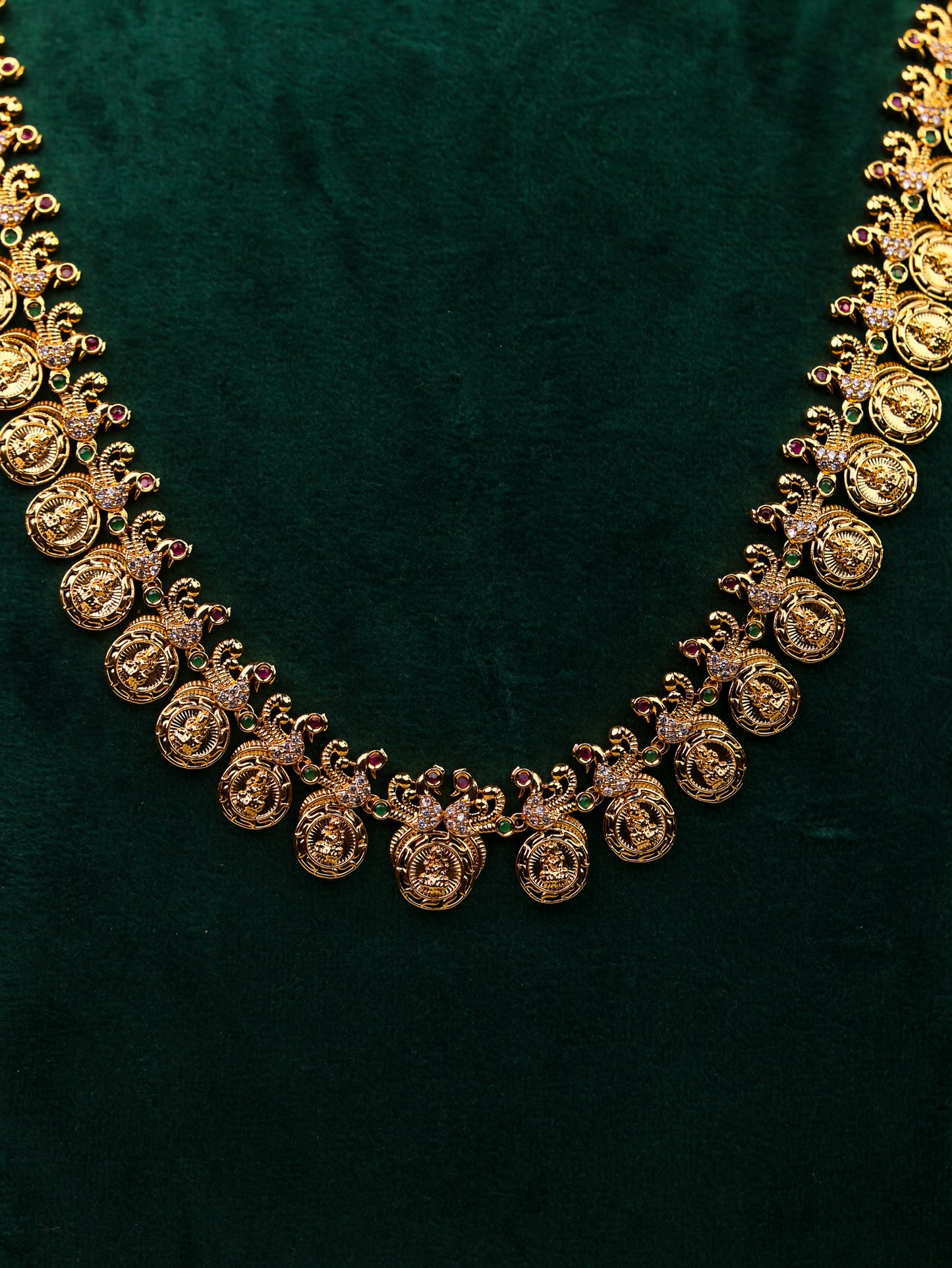 Srivalli Classic Kasu Mala  – Premium Gold Finish Kasu Maala By Suwarnikaa Jewels