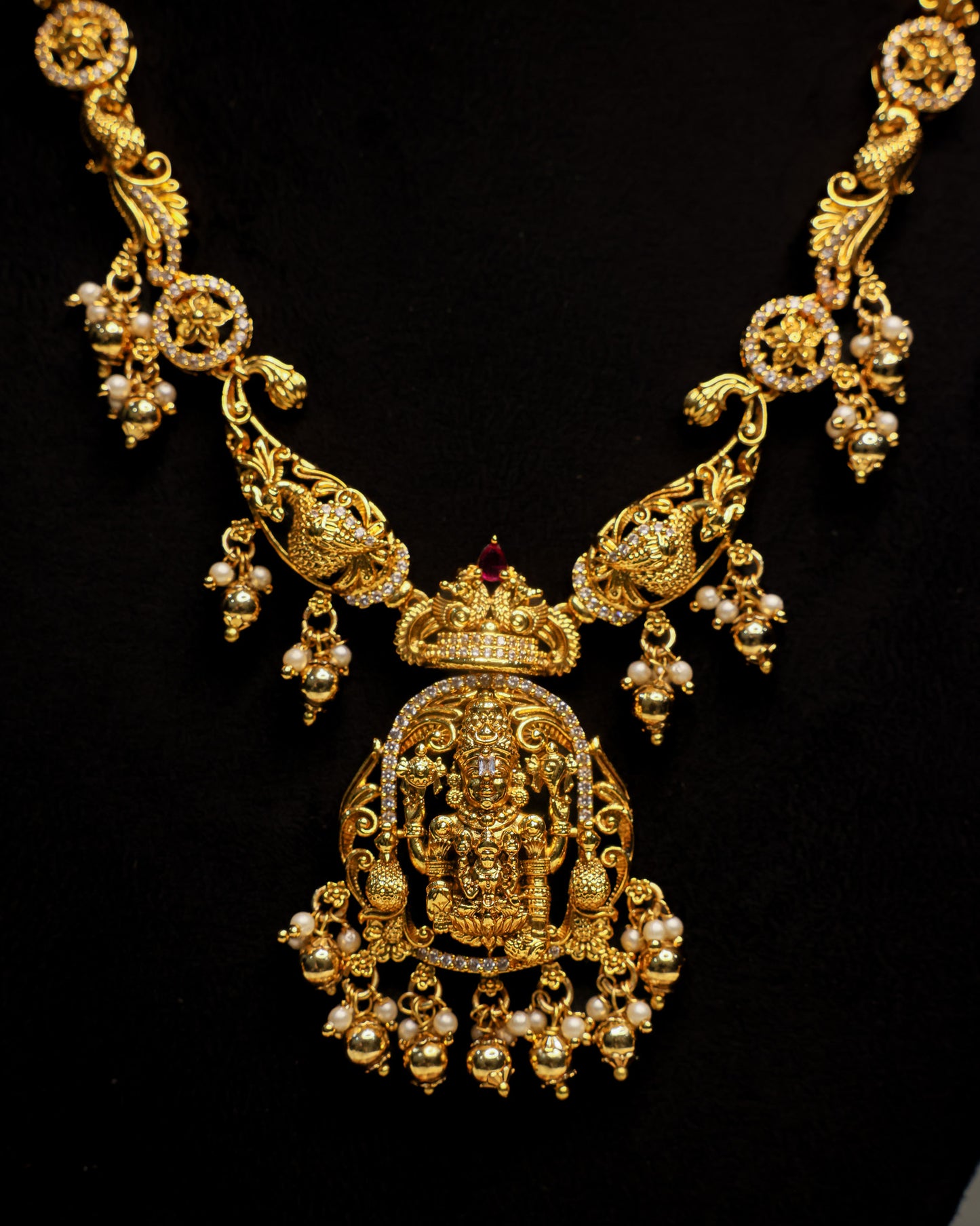 Sri Srinivasa Anugraha Haaram Premium Temple Jewellery By Suwarnikaa Jewels