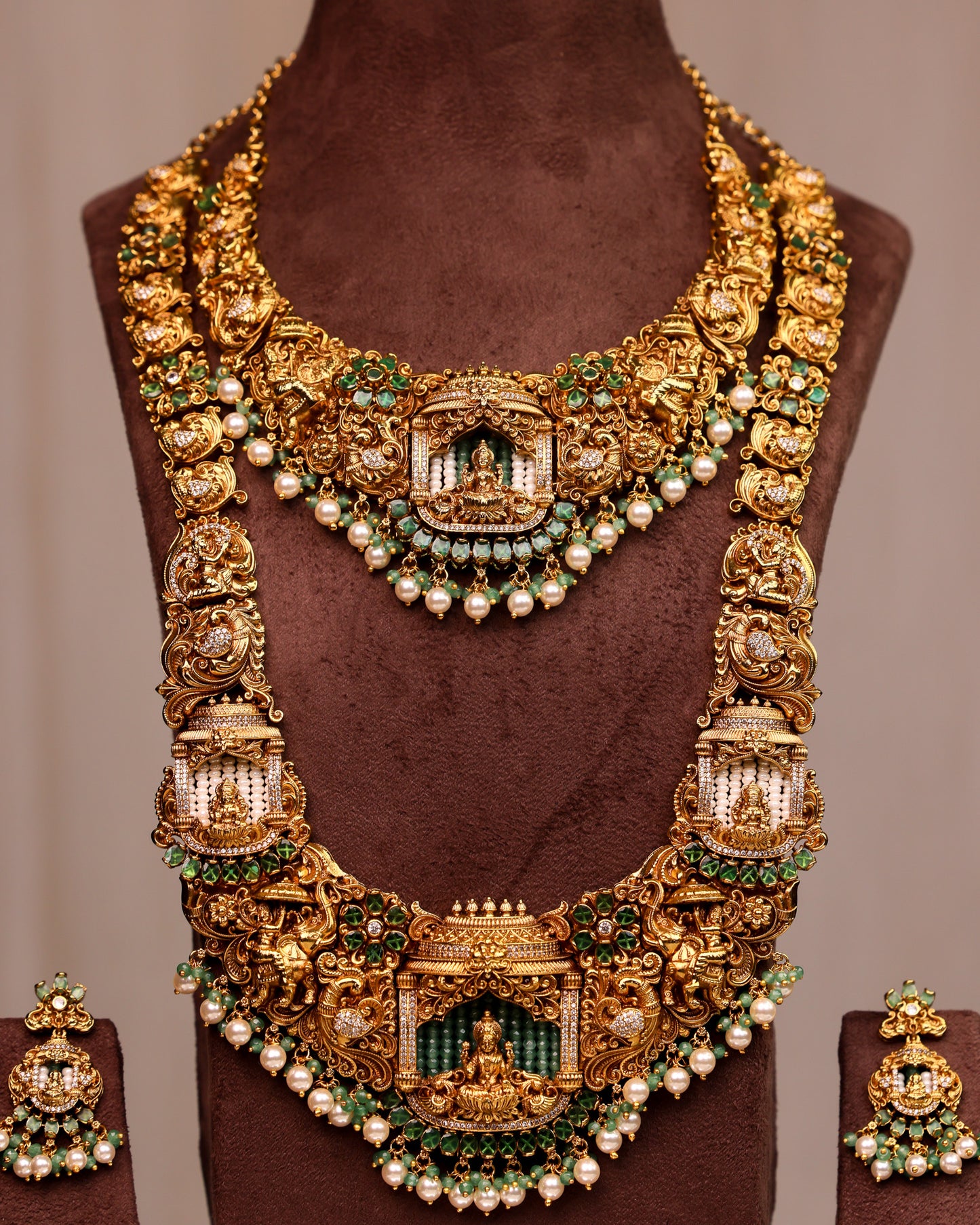 Sri Mahalakshmi Rajarajeshwari Vaibhava Bridal Set - (Premium Masterpiece Edition) – By Suwarnikaa Jewels