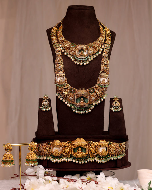 Sri Mahalakshmi Rajarajeshwari Vaibhava Bridal Set - (Premium Masterpiece Edition) – By Suwarnikaa Jewels