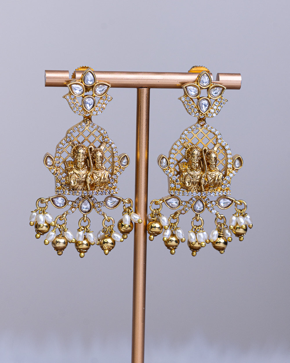 Sri Ramachandra american diamond Temple Haram - (Premium Masterpiece Edition) – By Suwarnikaa Jewels