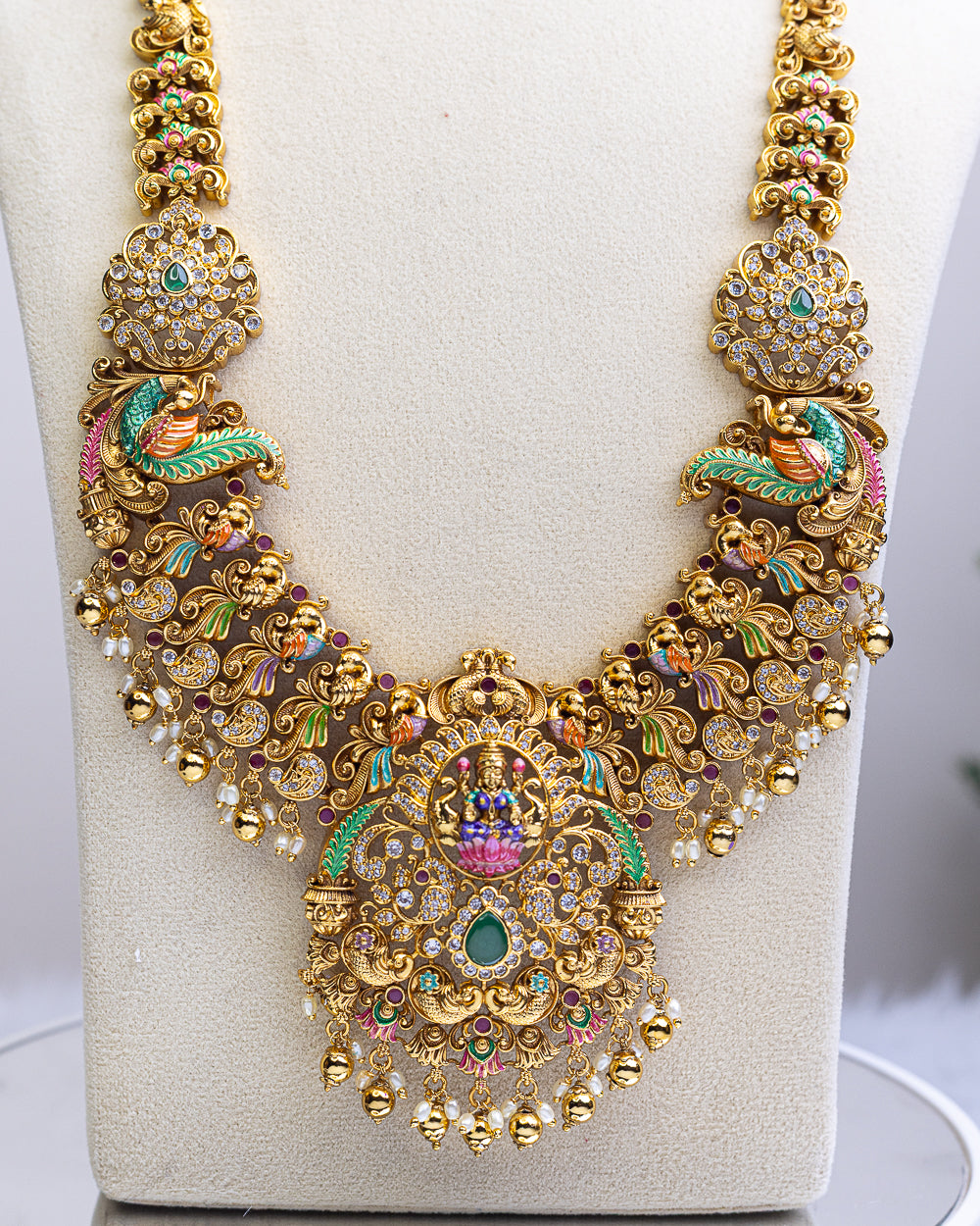 Padmashree Lakshmi Haram Meenakari Haram Limited Edition  - – By Suwarnikaa Jewels