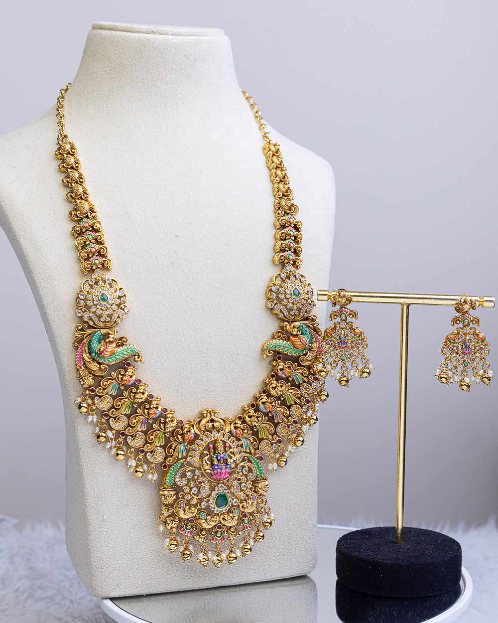 Padmashree Lakshmi Haram Meenakari Haram Limited Edition  - – By Suwarnikaa Jewels
