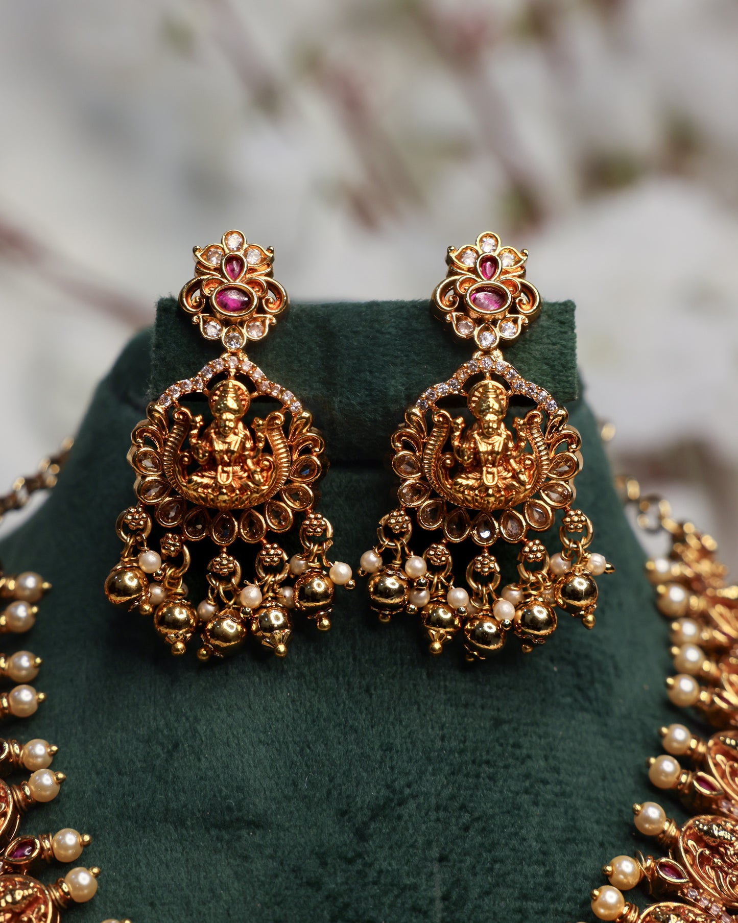 Sri Varalakshmi Devi Haaram Premium Temple Jewellery By Suwarnikaa Jewels