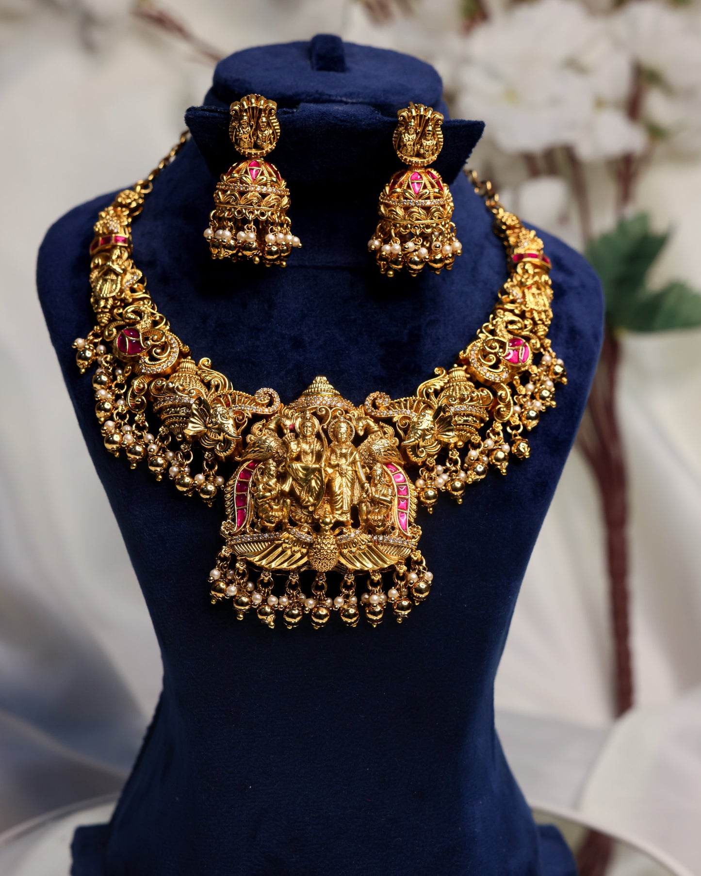 Sri Rama Pattabhisheka Vaibhavam Haaram Premium Temple Jewellery By Suwarnikaa Jewels