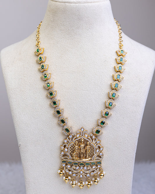 Sri Ramachandra american diamond Temple Haram - (Premium Masterpiece Edition) – By Suwarnikaa Jewels