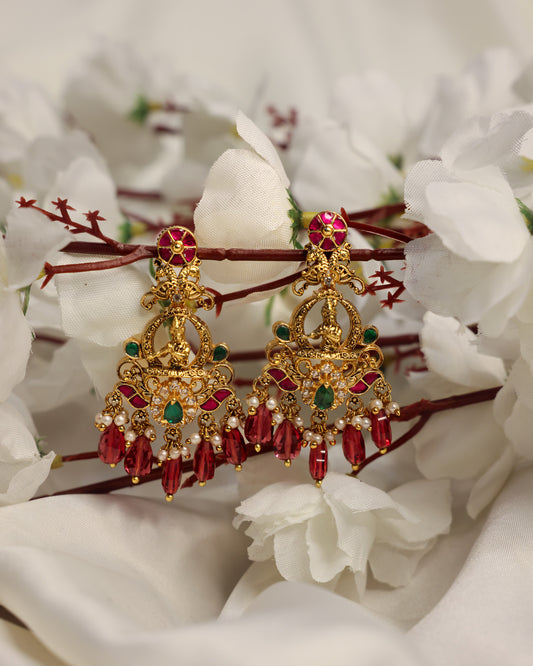 Murali Leela premium Gold Polished Earings by Suwarnikaa jewels