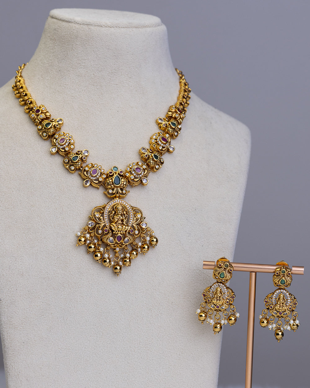 Kanaka Mahalakshmi Necklace set -  – By Suwarnikaa Jewels