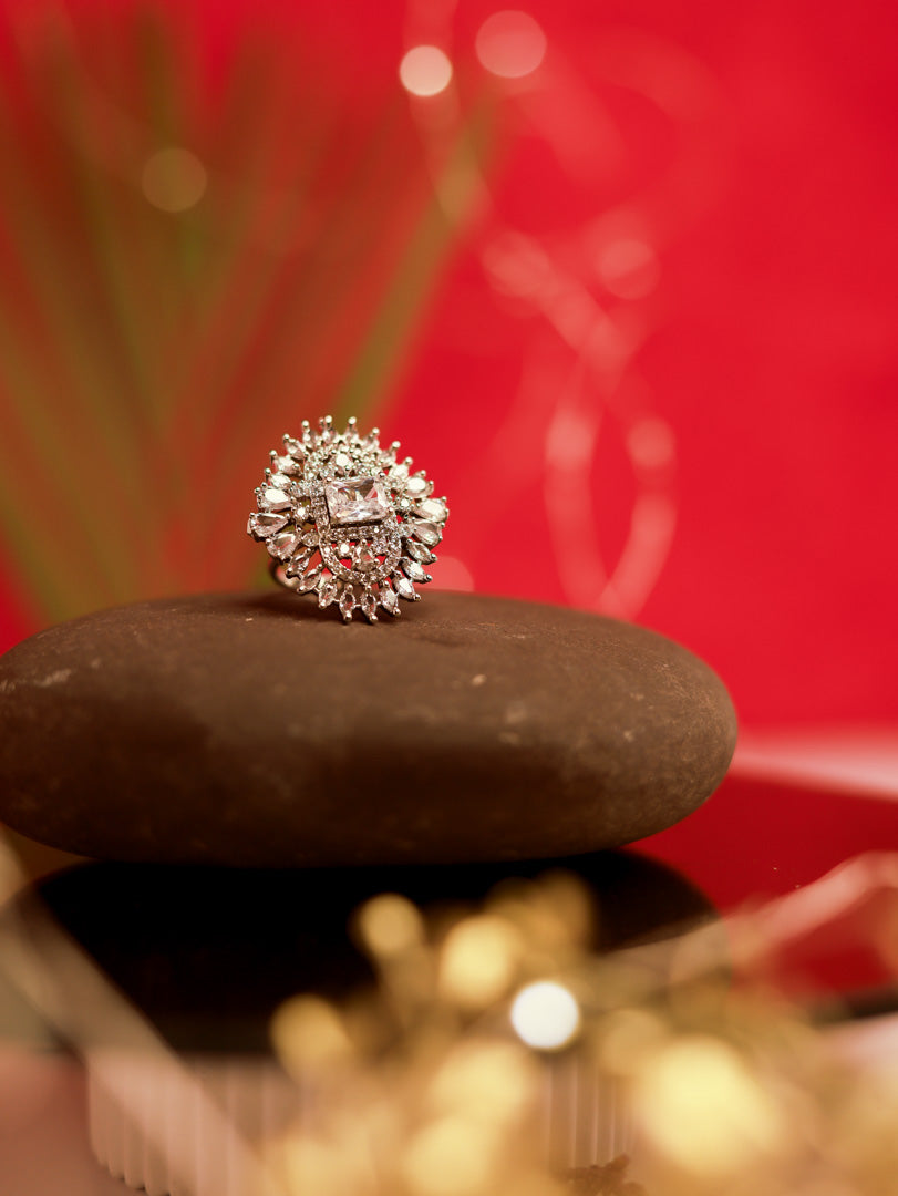 White American Diamond Ring