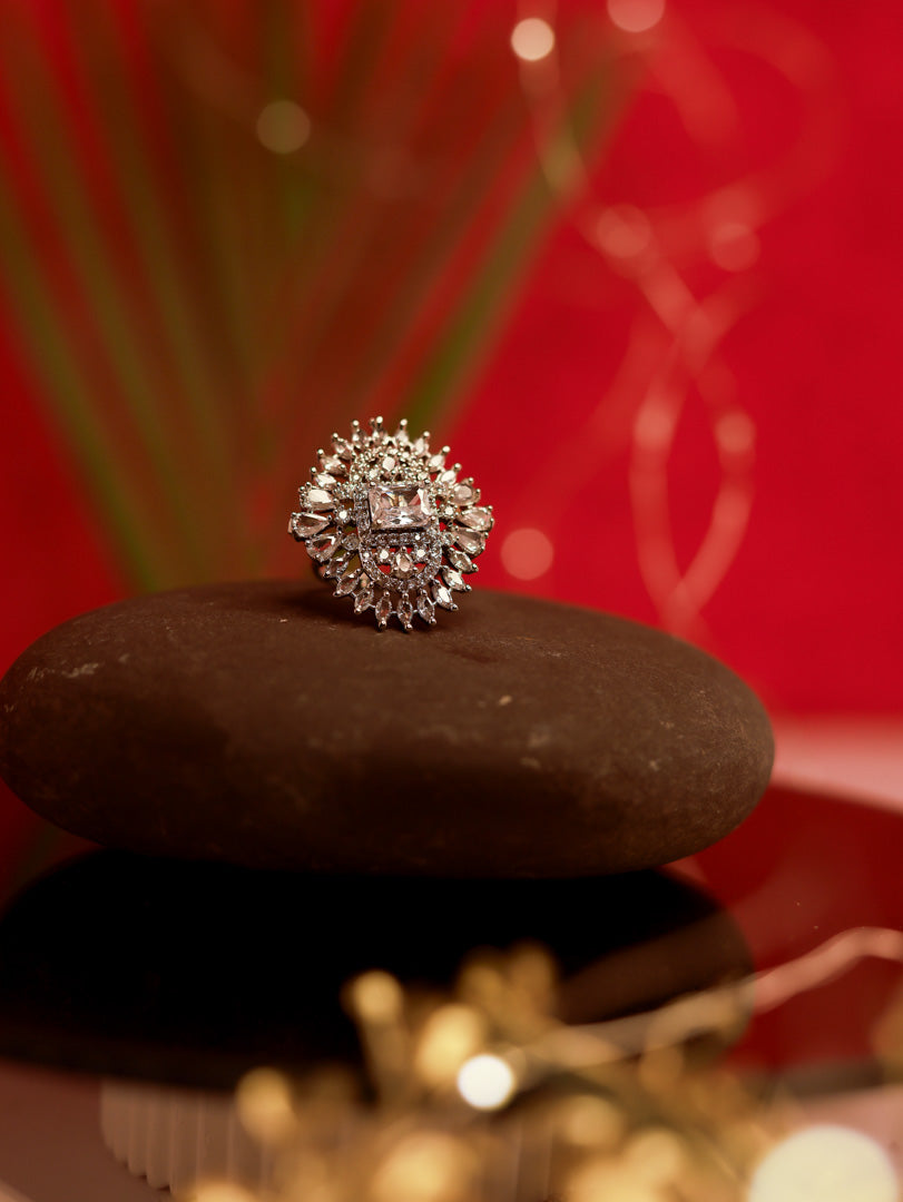 White American Diamond Ring