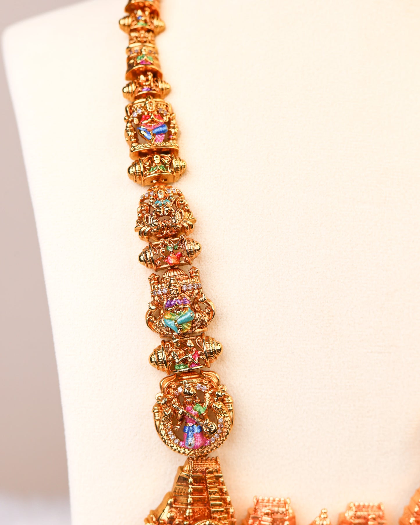 Shiva Parvathi Kalyana Haram – Premium South Indian Meenakari Temple Jewellery Set By Suwarnikaa Jewels