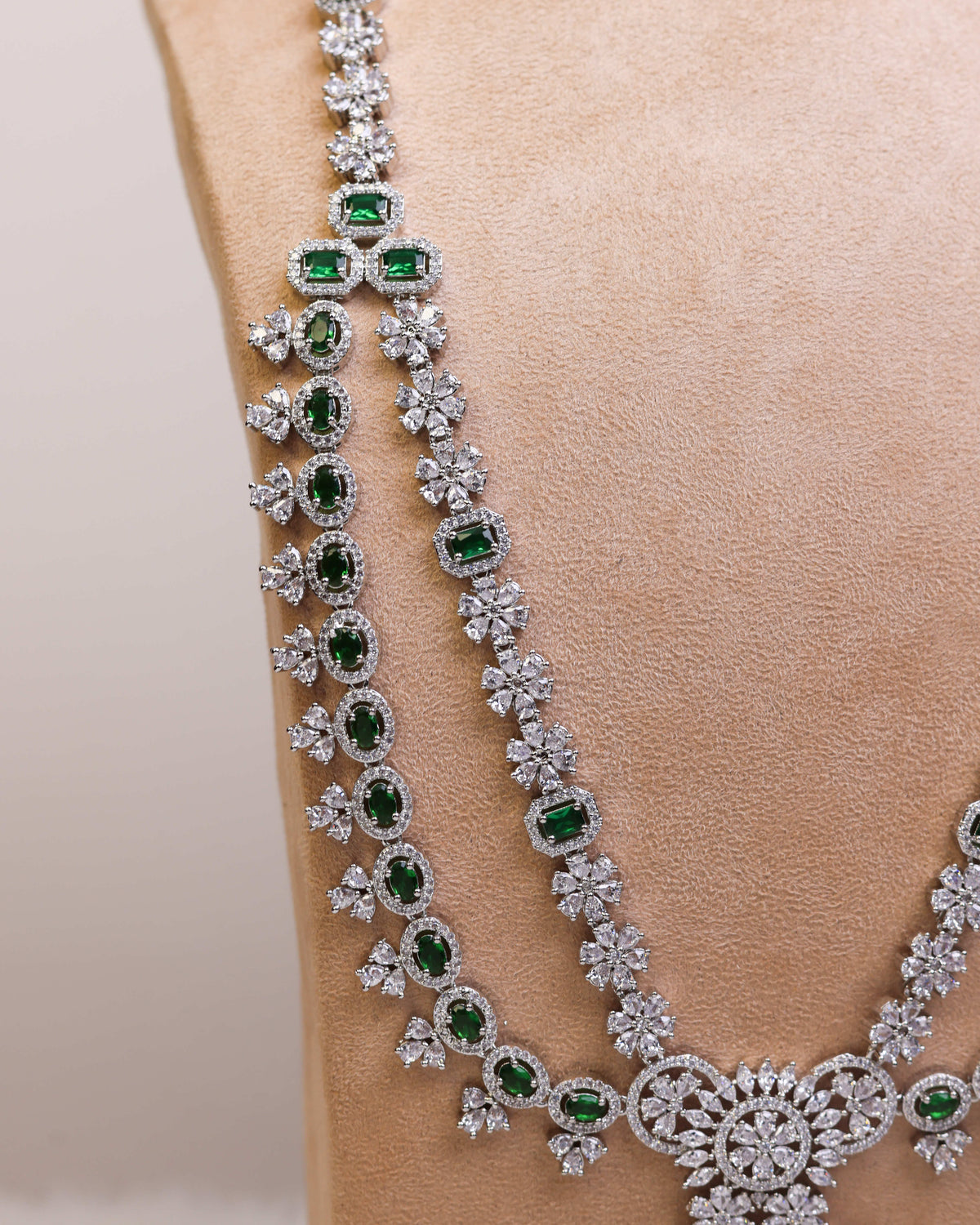 Emerald Royale Necklace Set by Suwarnikaa Jewels