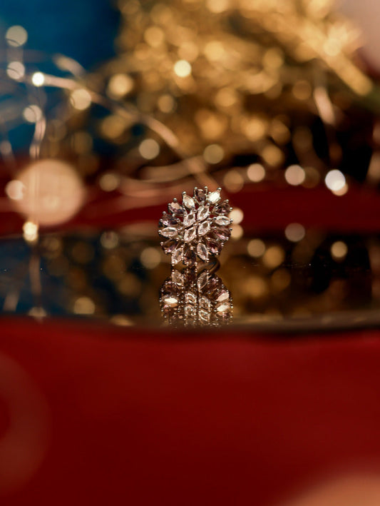 Purple & white stone American Diamond Ring