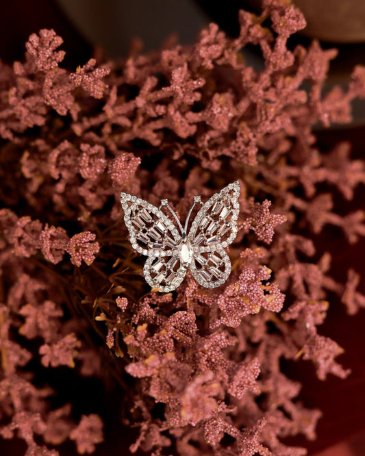 American Diamond Butterfly Ring
