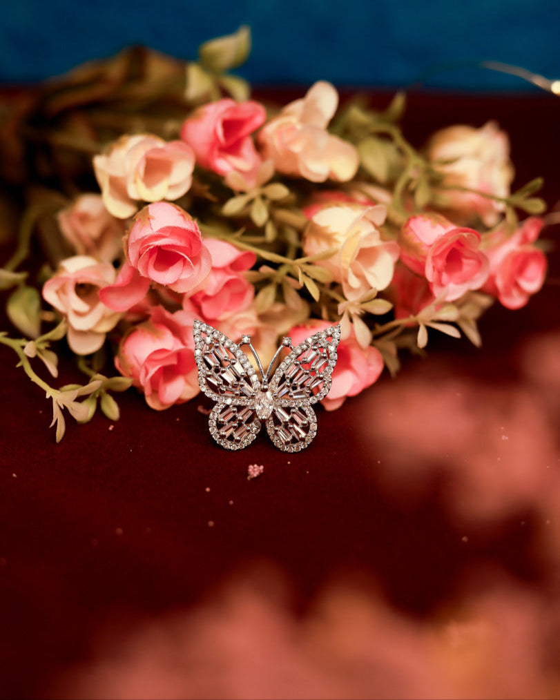 American Diamond Butterfly Ring