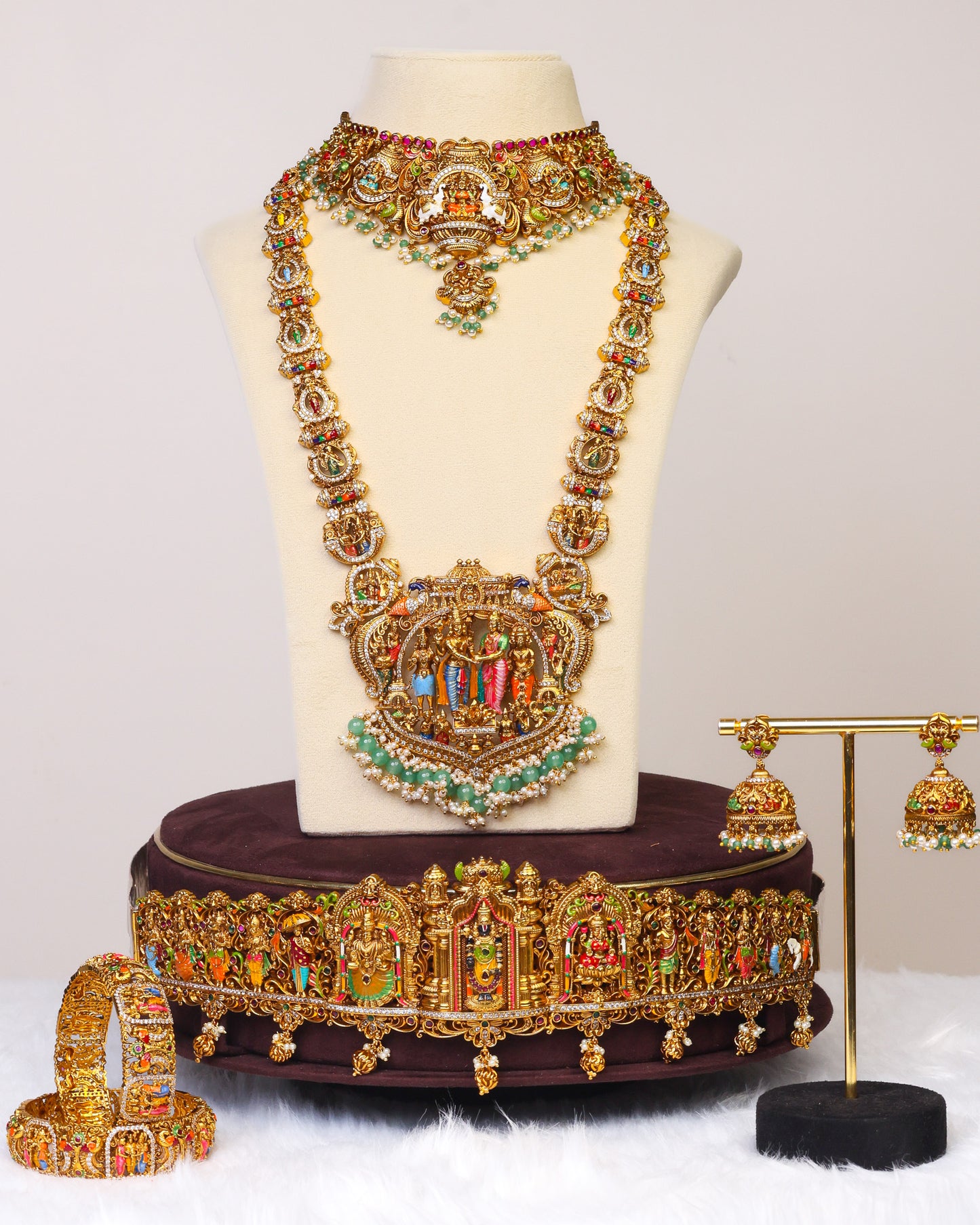 Srinivasa Kalyanam Meenakari Bridal Long Haaram Set- (Premium Masterpiece Edition) – By Suwarnikaa Jewels