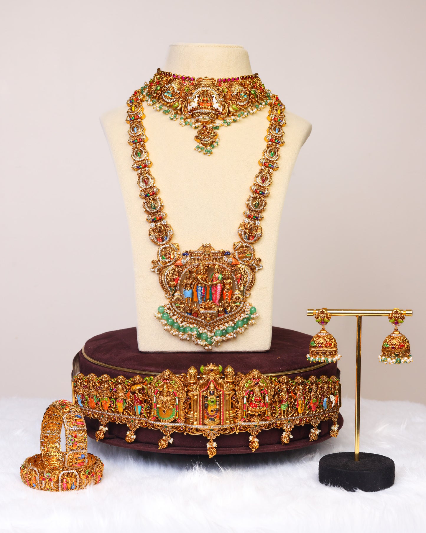 Srinivasa Kalyanam Meenakari Bridal Long Haaram Set- (Premium Masterpiece Edition) – By Suwarnikaa Jewels