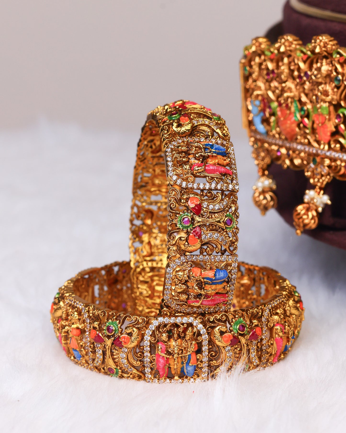 Srinivasa Kalyanam Meenakari Bridal Long Haaram Set- (Premium Masterpiece Edition) – By Suwarnikaa Jewels