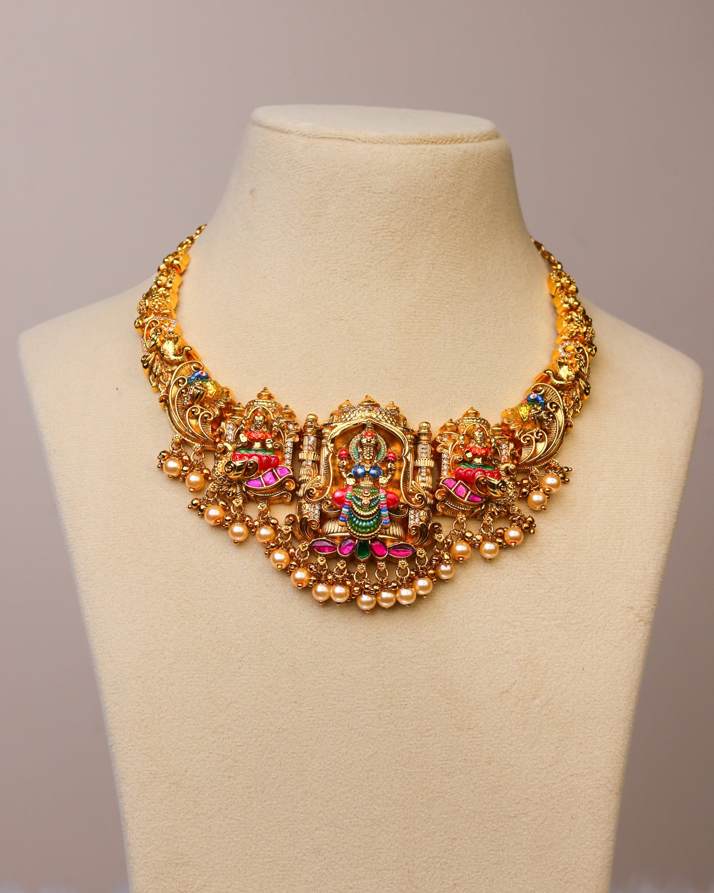 Swarna Vaidehi Meenakari choker Set- (Premium Masterpiece Edition) – By Suwarnikaa Jewels
