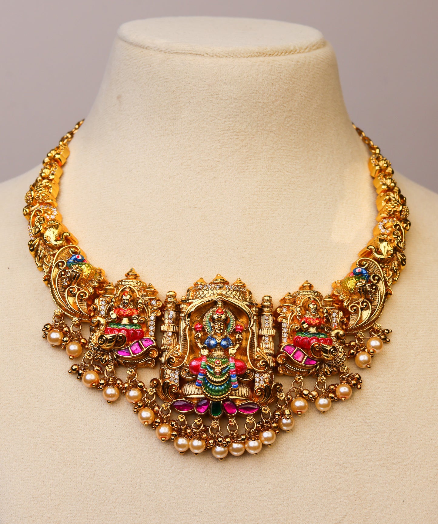 Swarna Vaidehi Meenakari choker Set- (Premium Masterpiece Edition) – By Suwarnikaa Jewels