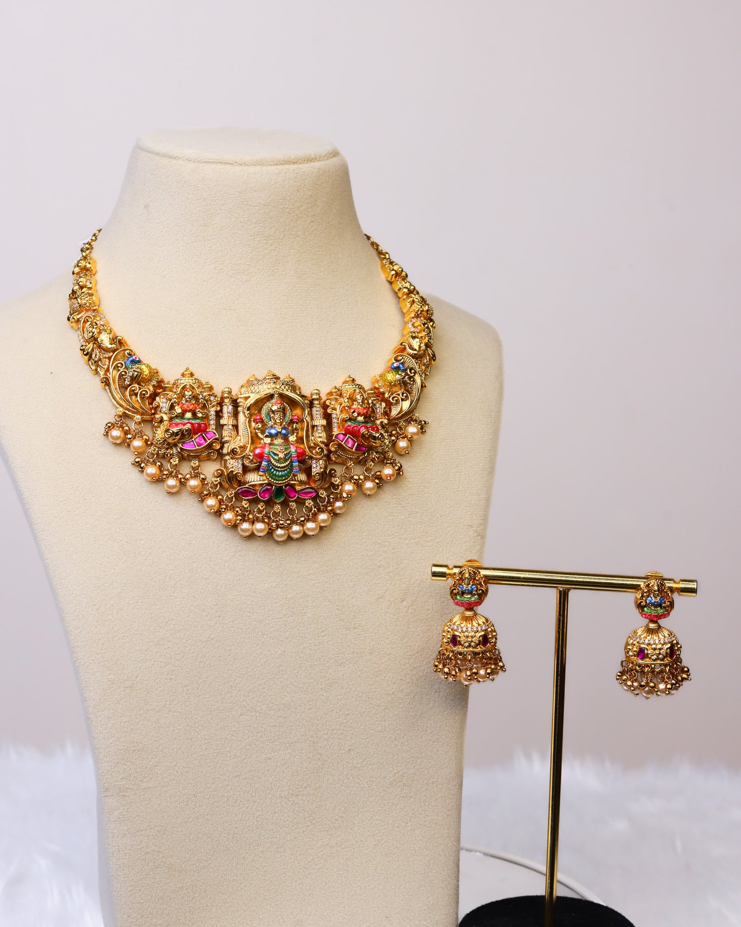 Swarna Vaidehi Meenakari choker Set- (Premium Masterpiece Edition) – By Suwarnikaa Jewels