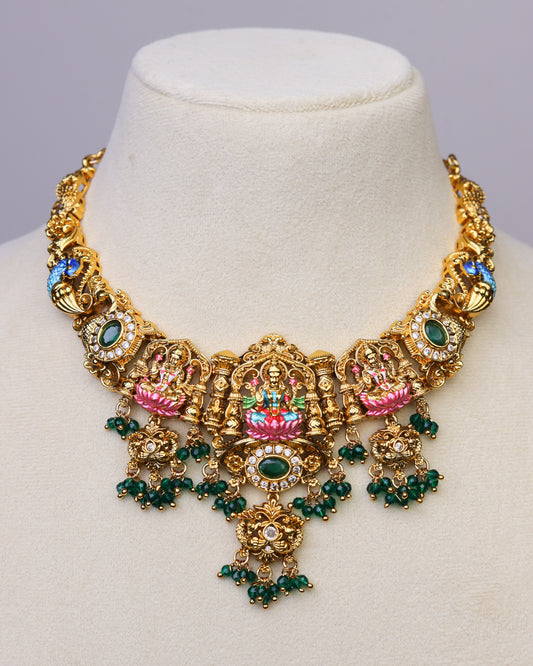 Trivarna Vaibhavi Lakshmi Set- (Premium Masterpiece Edition) – By Suwarnikaa Jewels