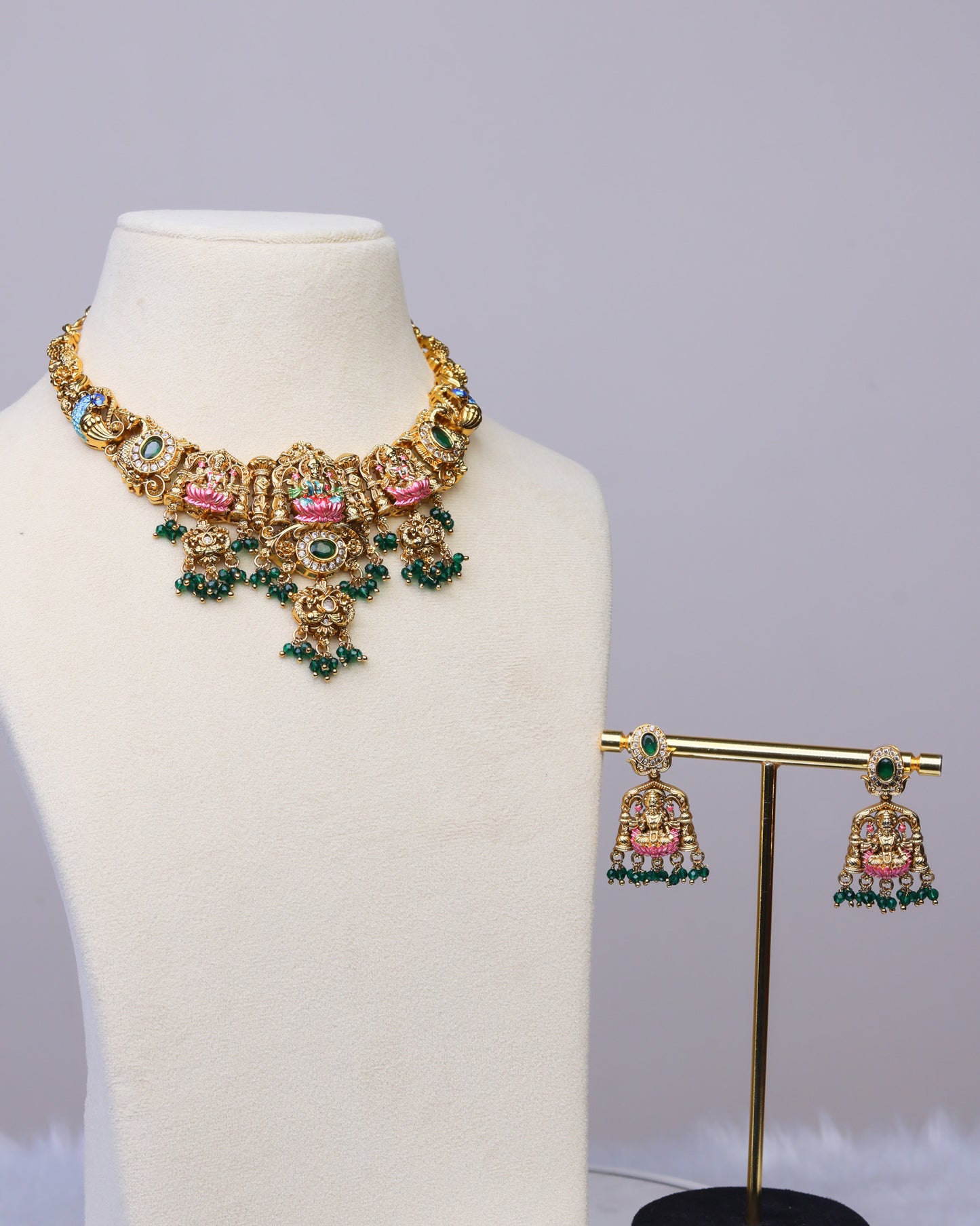 Trivarna Vaibhavi Lakshmi Set- (Premium Masterpiece Edition) – By Suwarnikaa Jewels