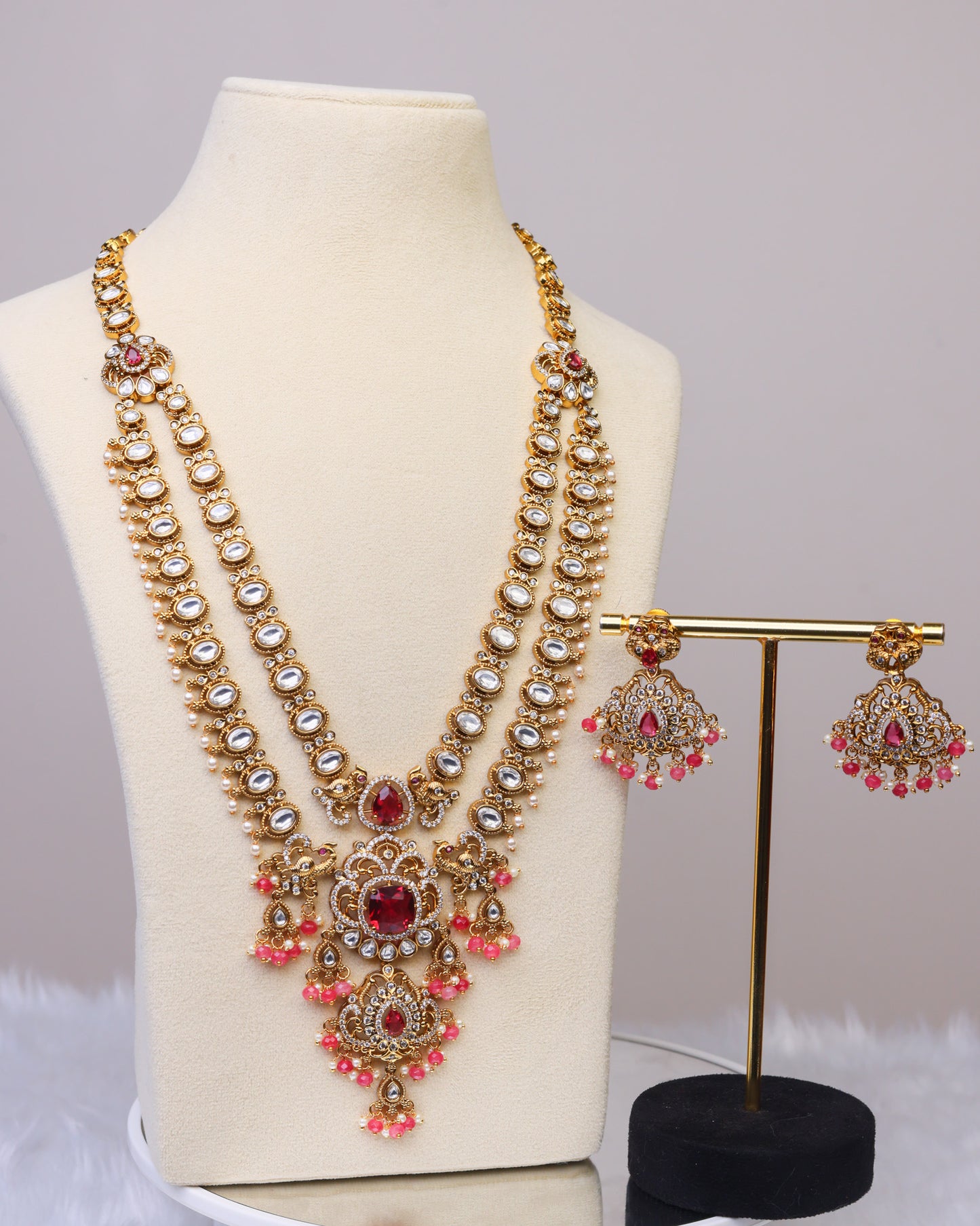 Ruby Royale Heritage Haram - (Premium Masterpiece Edition) – By Suwarnikaa Jewels