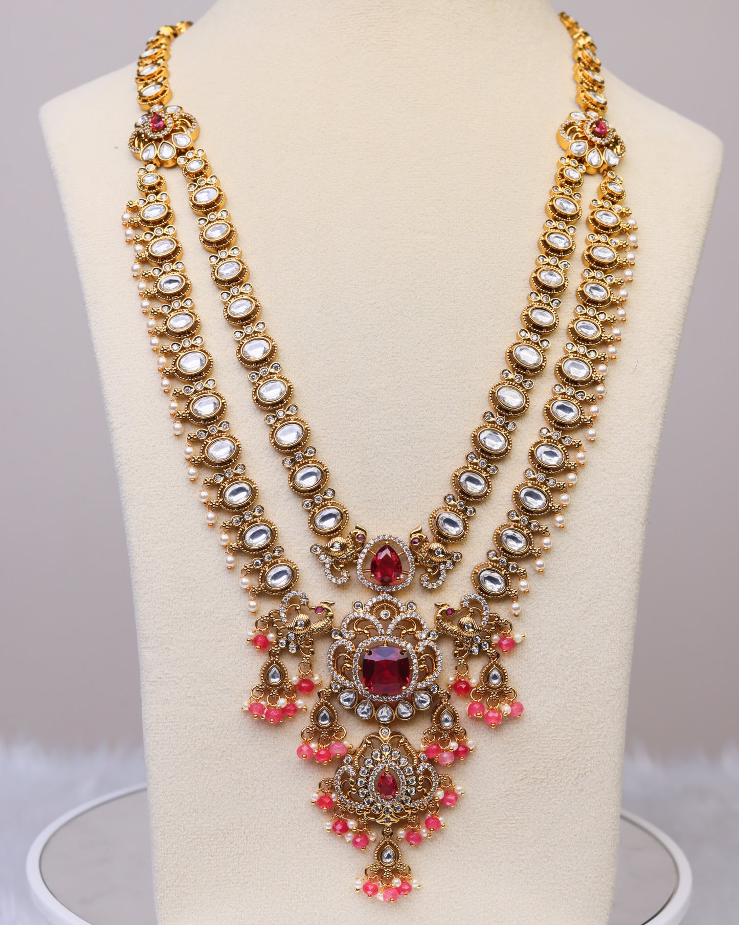 Ruby Royale Heritage Haram - (Premium Masterpiece Edition) – By Suwarnikaa Jewels