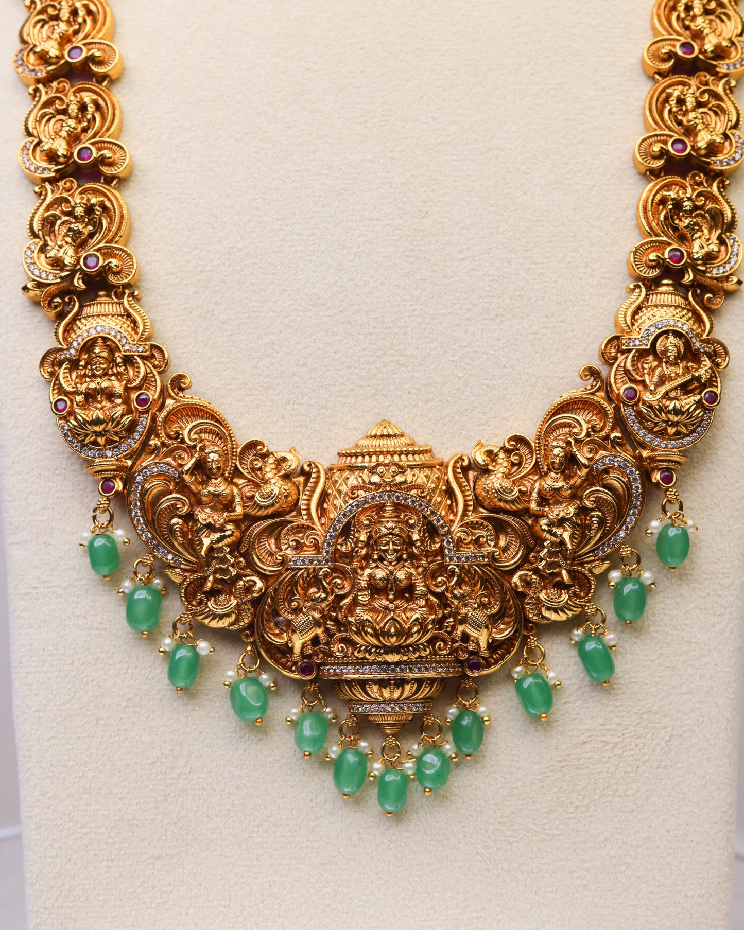 Sri Mahalakshmi Vaibhava Temple Haram - (Premium Masterpiece Edition) – By Suwarnikaa Jewels