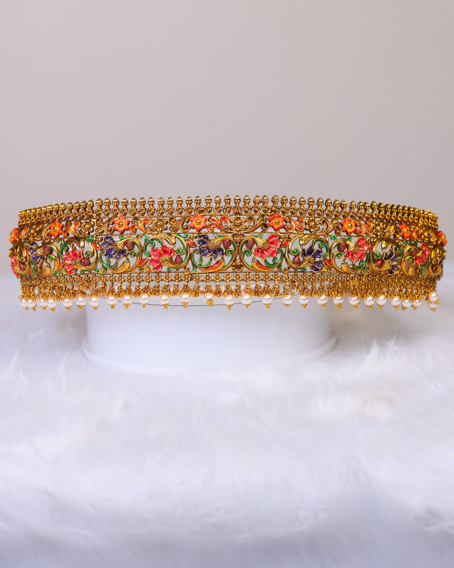 Pushpavalli Meenakari Vaibhava Vaddanam- (Premium Masterpiece Edition) – By Suwarnikaa Jewels