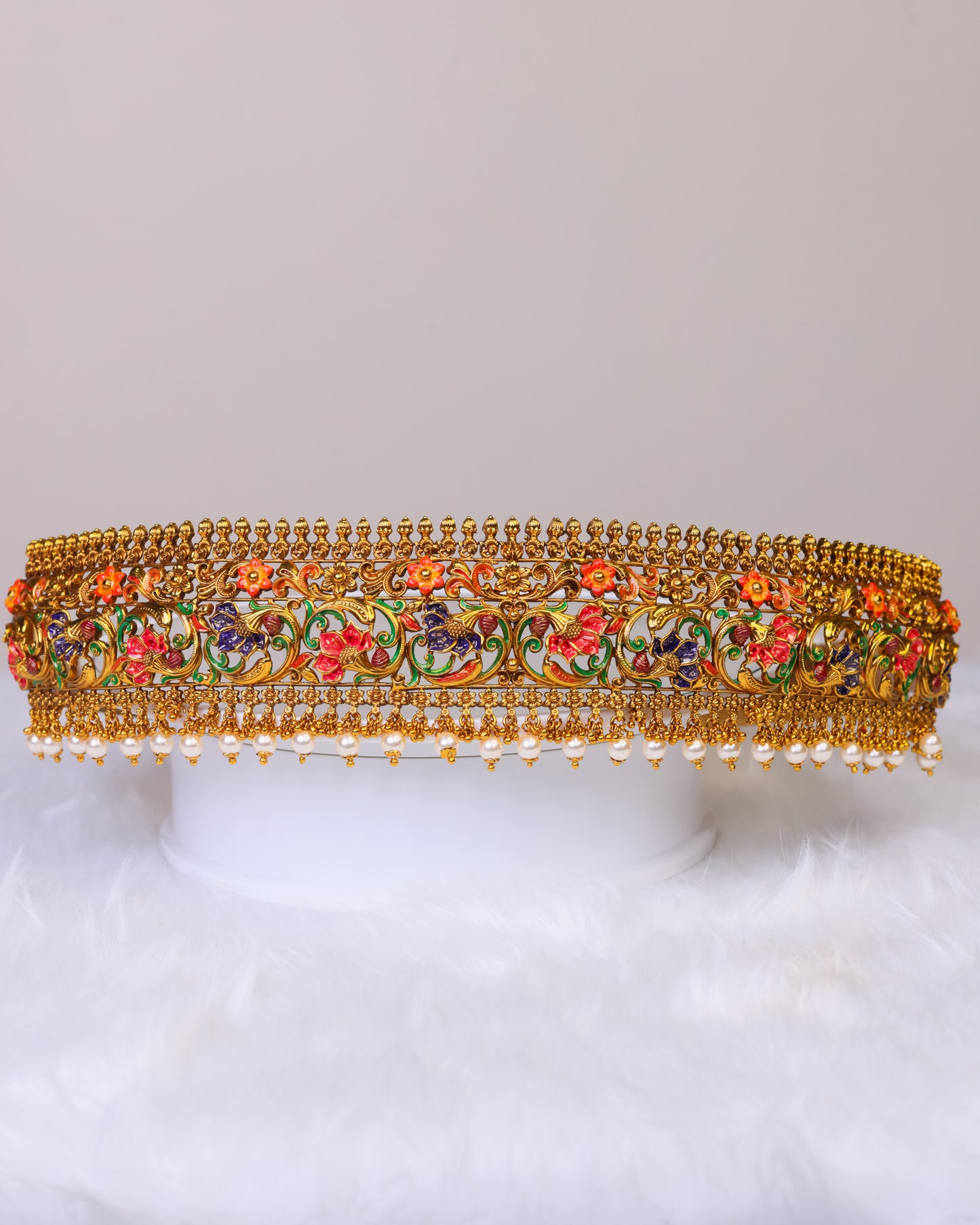 Pushpavalli Meenakari Vaibhava Vaddanam- (Premium Masterpiece Edition) – By Suwarnikaa Jewels